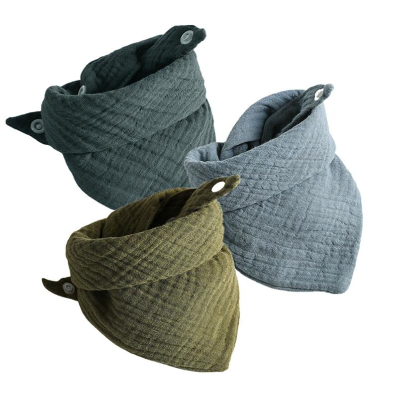 3Pcs/lot Baby Muslin Bibs Soft Cotton Solid Color Bibs Saliva Towel Boys Girls Feeding Apron Bandana Drool Stuff Bibs