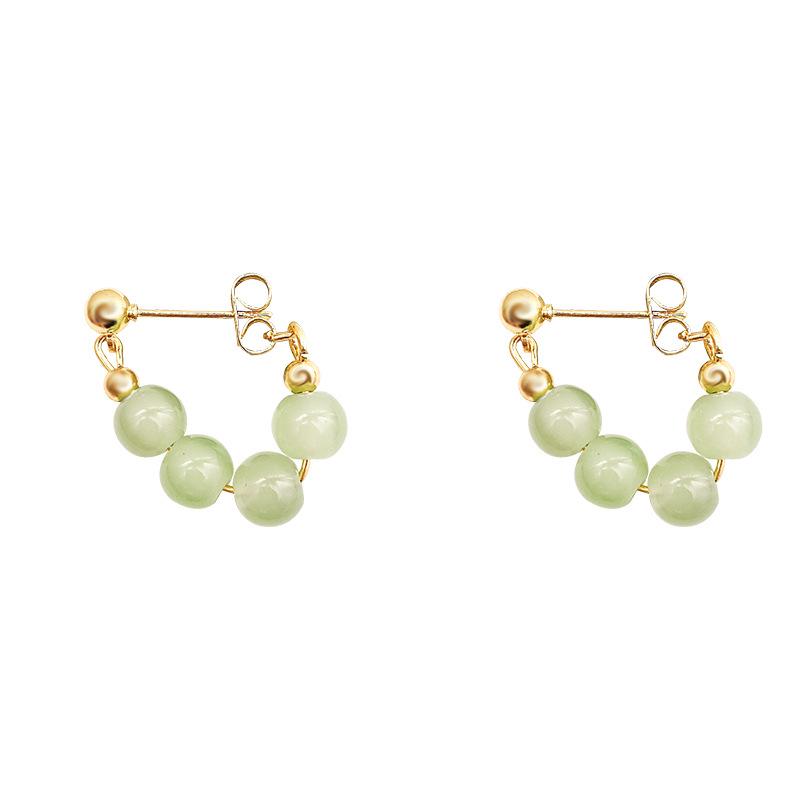 Серьги в стиле ретро из серебра 925 пробы с халцедоном в китайском стиле — универсальное двойное украшение для женщин