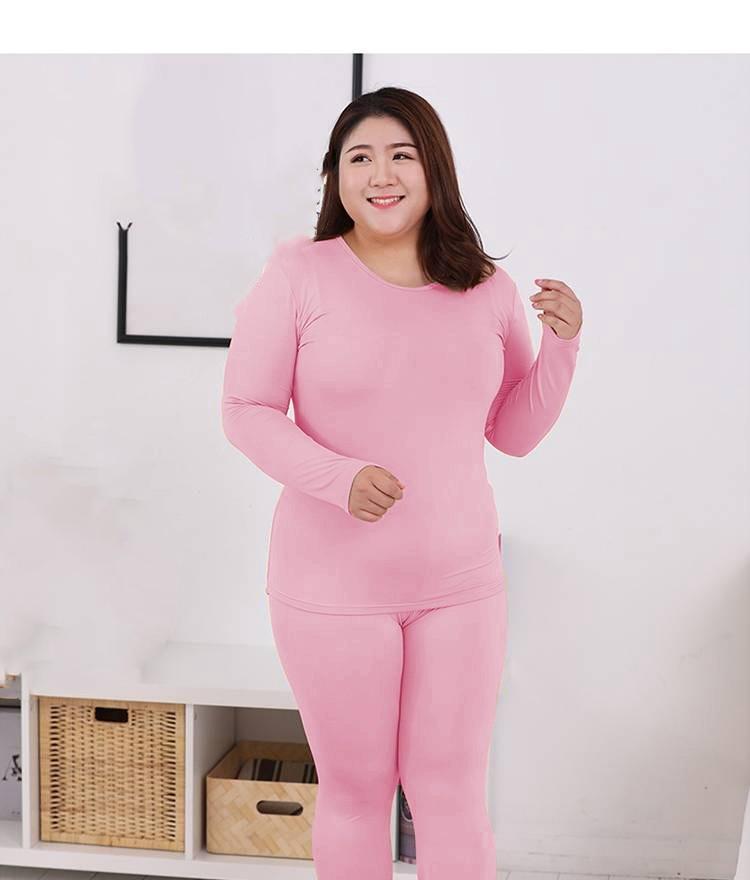 Женский комплект термобелья на осень и зиму, топ с длинными рукавами + длинные брюки, однотонный комплект из двух предметов