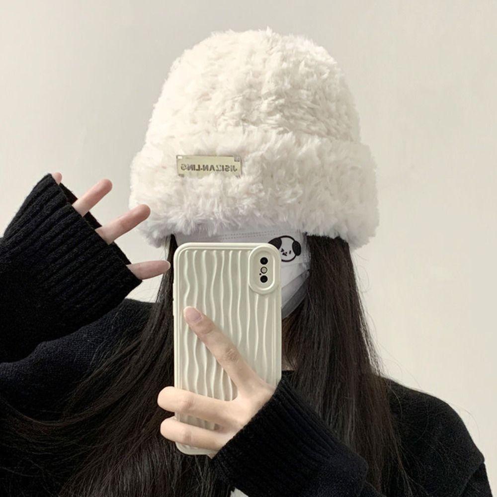Coldproof Plush Winter Hat Soft Warm Beanie Hats Casual Ear Protection Cold Cap  Riding