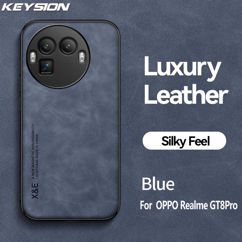 KEYSION Роскошный ретро чехол из ПУ кожи для Realme GT 8 Pro Мягкий силикон+ПК Противоударная задняя крышка для телефона для Realme GT 8 Pro