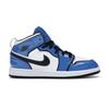 Air 1 Mid SE PS Signal Blue Kids Sneakers White Black BQ6932-402