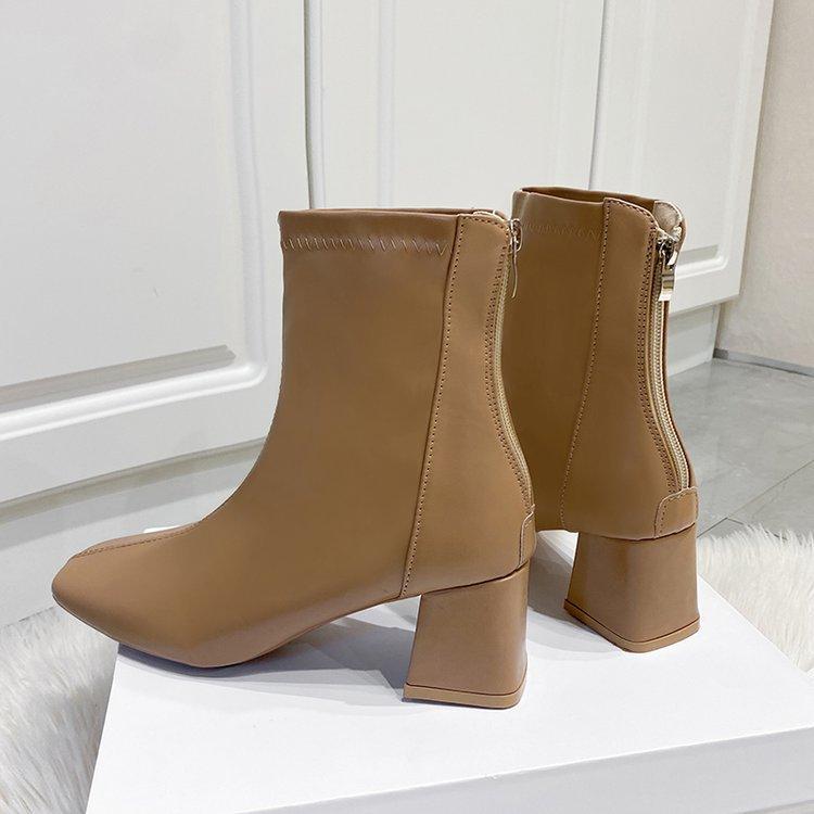 Ботинки Martin женские 2024 новые женские ботинки зимние ветровые квадратные задние молнии короткие ботинки женские толстые каблуки средние каблуки женские