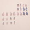 Clear fine glitter blue fairy temperament medium and long almond armor ins wind removable wearable armor