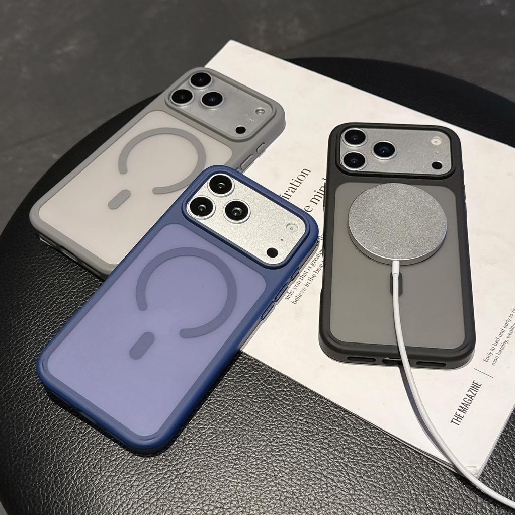 Оранжевый Магнитный Чехол Для Для Iphone 17 Pro Max Air 17Pro Mag Safe Полупрозрачный Матовый Ударопрочный Чехол Для Телефона Аксессуары