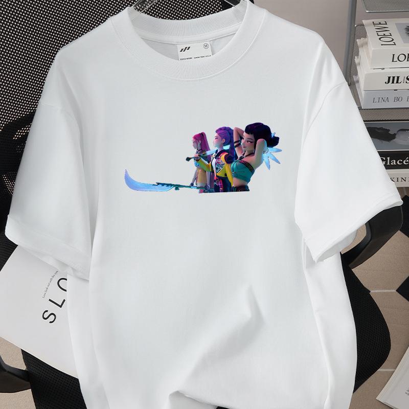 KPop Demon Hunters Huntrix Printing Men T-shirt Summer Cotton Short Sleeve Tshirt for Female O-neck Women Tee Streetwear Tops