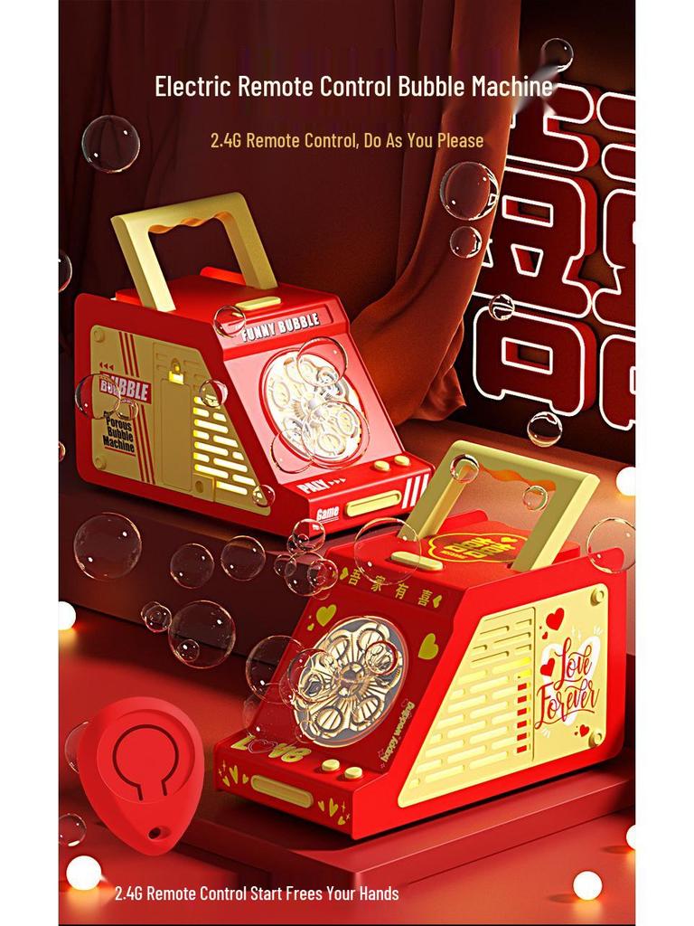 Luminous Fireworks Bubble Machine - Chinese New Year & Wedding Toy with Sound Effects