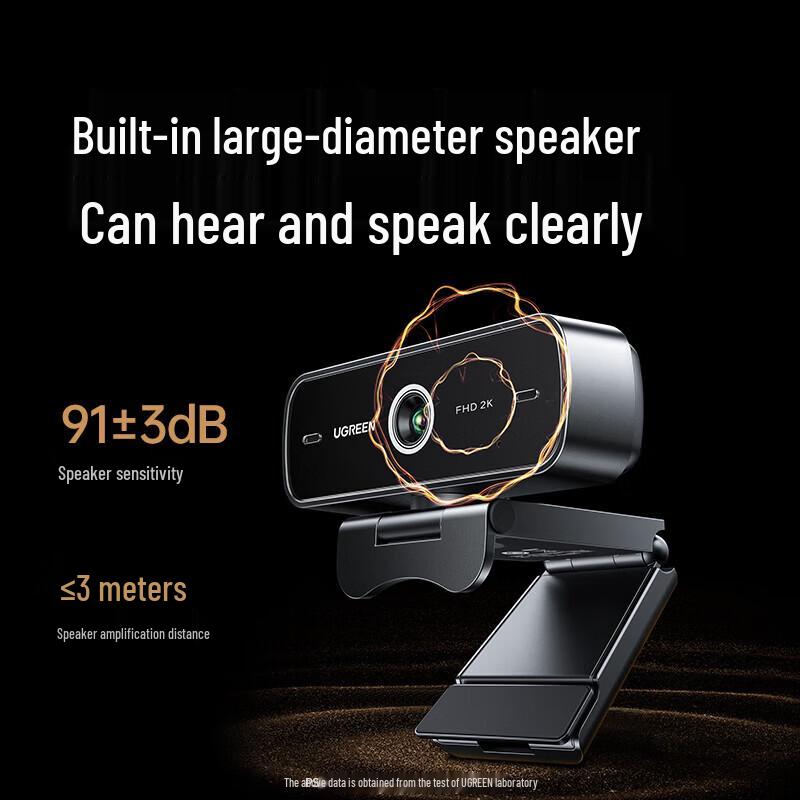 Ugreen 2K HD USB Webcam with Auto Focus & Dual Mics