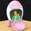 Rocket Piggy Bank with Key Switch Large Capacity Coin Money Box Cartoon Bunny Astronaut Pattern Stickers Birthday Gift for Kids
