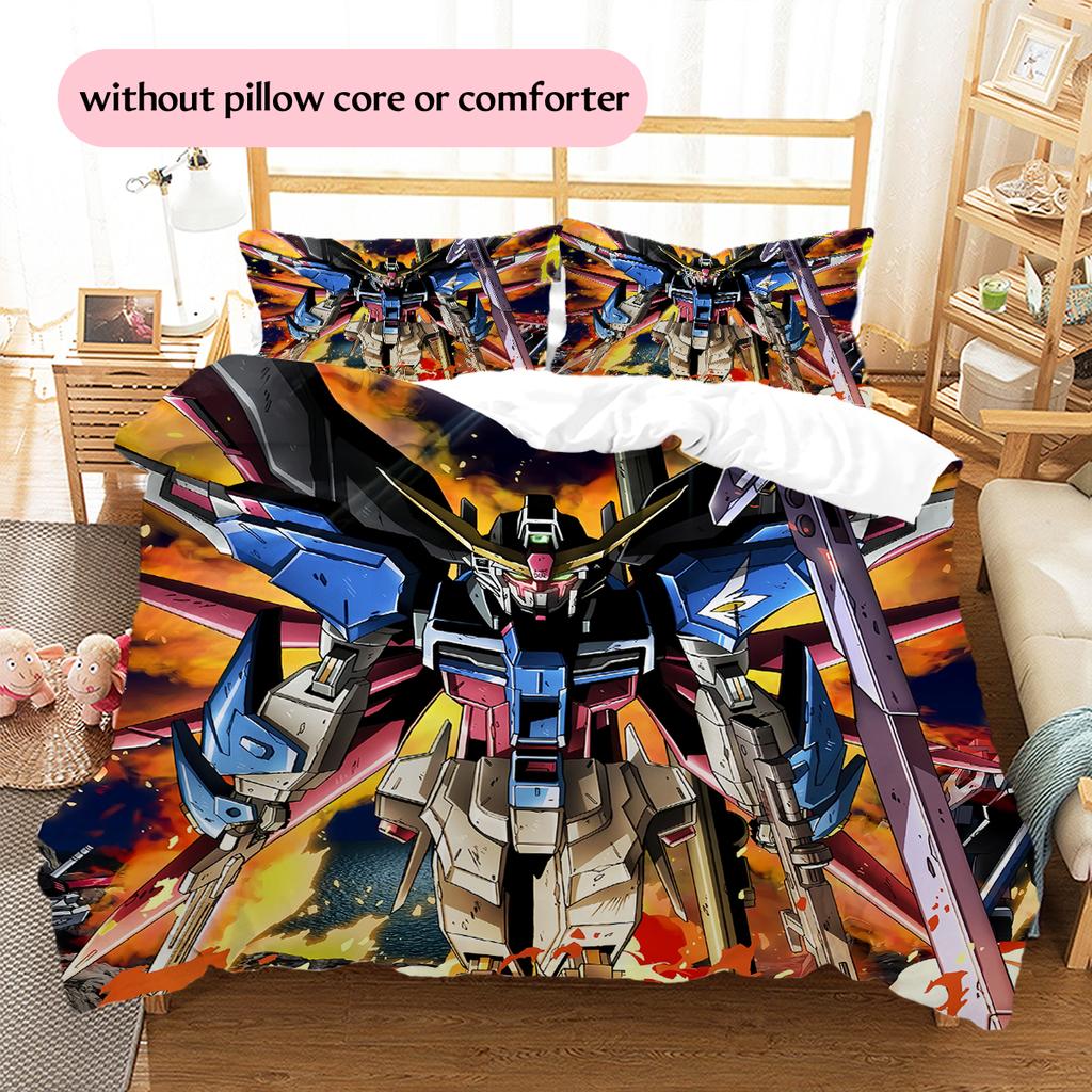 Mobile Suit Gundam Epic Battle Bedding Set Duvet Cover Pillowcase No Filler, Soft Home Bedroom Decor, Perfect Gift for Fans.chl