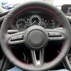 Оплетка на руль для Mazda 3 Axela CX-30 CX30, автомобильный интерьер, рулевое колесо, перфорированный кожаный чехол из микрофибры