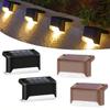 4Pcs Solar LED Stair Wall Lamp Outdoor IP65 Waterproof For Courtyard Yard Patio Steps Fence Garden Pathway Lighting Night Light