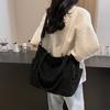 Corduroy Shoulder Messenger Bag Multi-Bag Mouth Large Capacity Commuter Tote Bag Student Class Work Handbag