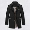 Men Retro Jacket Lapel Long Sleeve Single Breasted Business-Style Outwear Solid Color Pockets Windproof Jacket