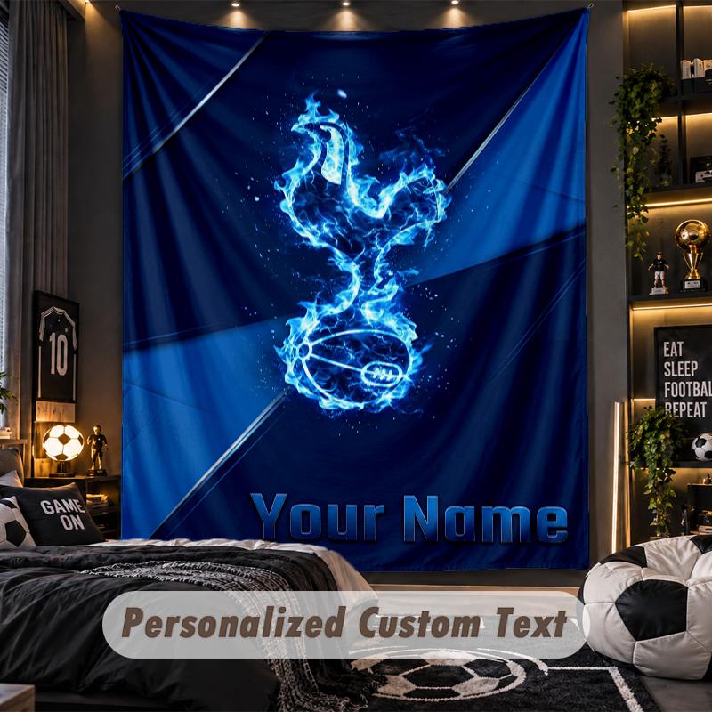 TapestryTottenham Hotspur FC Custom Name Text Personalized Wall Hanging Tapestry Home Wall Decor