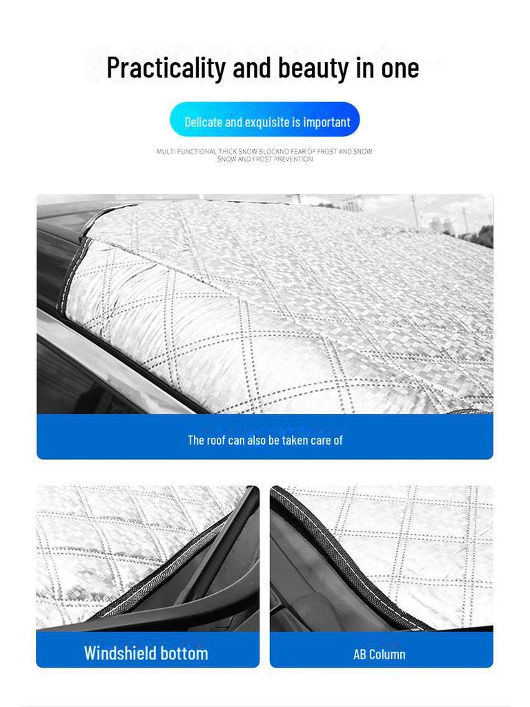 Зимний чехол для защиты от снега на автомобиль - утолщенный хлопок, антифриз, защита от замерзания, теплое лобовое стекло