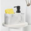 Kitchen Soap Dispenser Press Type Pump Marble Surface Large Capacity Leakproof with Storage Compartment Sink Fish Rag Holder Bathroom Lotion Container