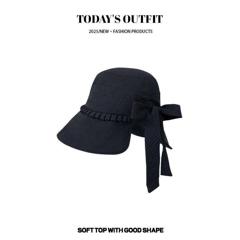 Summer Versatile Sun Protection Sun Hat for Women's New Wrap Around Large Hat with Bow Fisherman's Hat