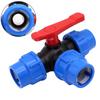 Water Pipe Plastic Ball Valve 20/25/32/40/50mm Quick Connect Garden Plastic Valve Water Pipe 3-Way Ball Valve Connector