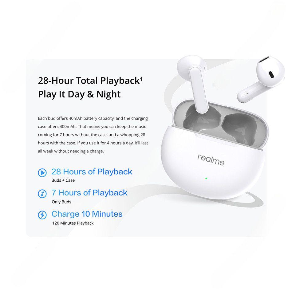 Realme Buds T01 True Wireless Наушники с функцией шумоподавления AI TWS Наушники Bluetooth 5.4 28 часов автономной работы