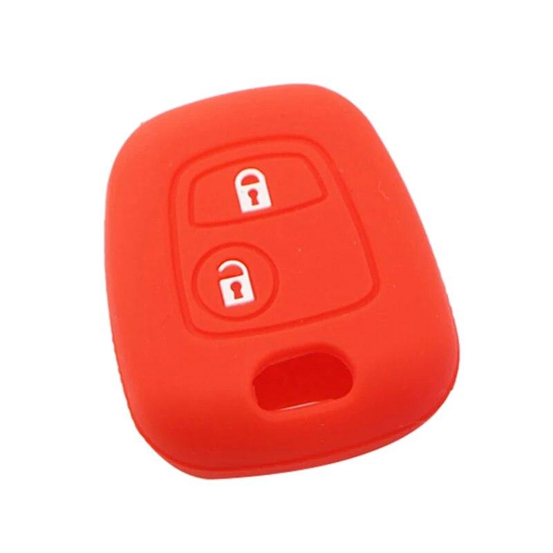 Силикагель автомобильный 2 кнопки чехол для дистанционного ключа-держатель Защитная крышка для Peugeot 106 107 206 207 307 408 аксессуары для силиконовых ключей