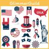American Independence Day Photo Props Set With 20 Paper Party Decorations For Celebrations