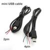 2pin 4pin Mini USB Male Jack Кабель питания 5Pin DIY Зарядка Передача данных Разъем Сварка 1m Провод ремонт 2 4 Core зарядное устройство