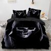 Комплект постельного белья Black Hat Skull Queen Size Хэллоуин Комплекты пододеяльников Современный стиль Спальный комплект постельного белья Чехол для одеяла Наволочки