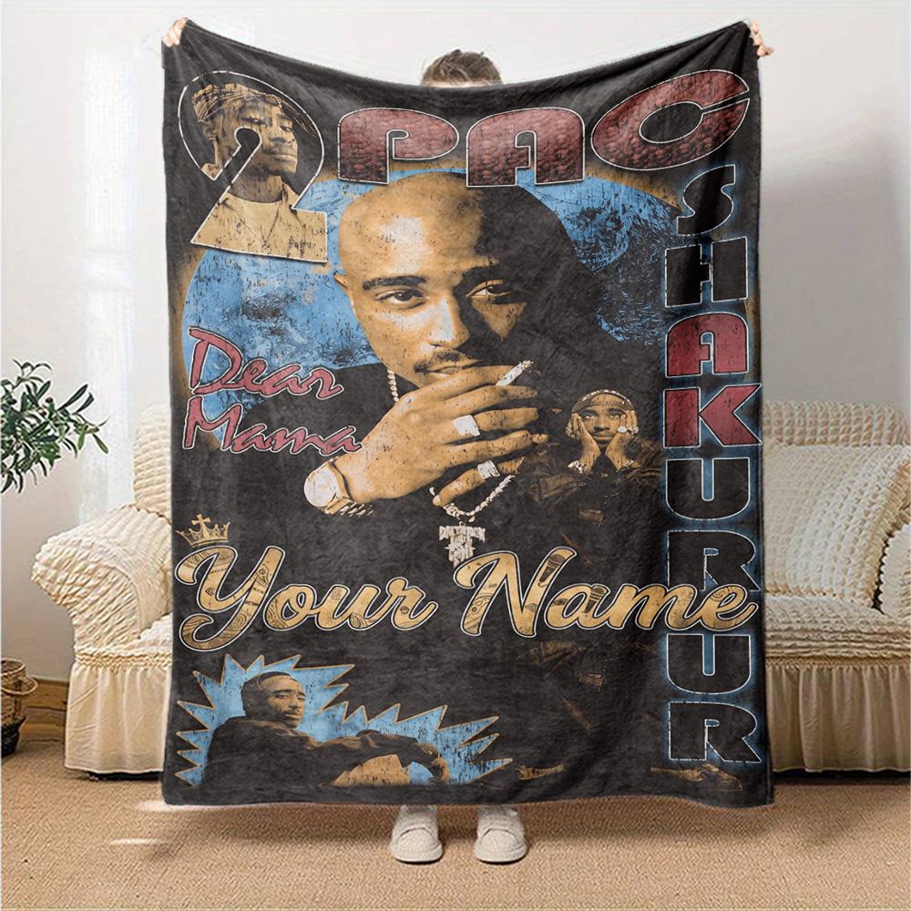 2pac Customize Text Blanket Gift Customizable Blanket Durable Comfort for Home Decor Chair Nap Bed for All Occasions