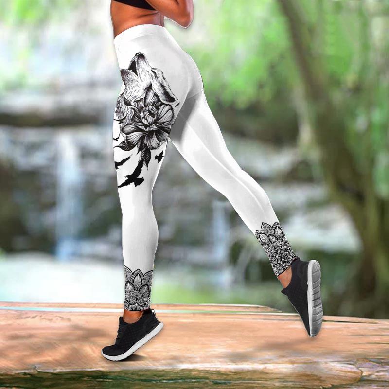 Костюм для йоги с принтом Rose Fox для женщин, модные леггинсы для тренировок, фитнес-спорта, повседневные штаны для йоги