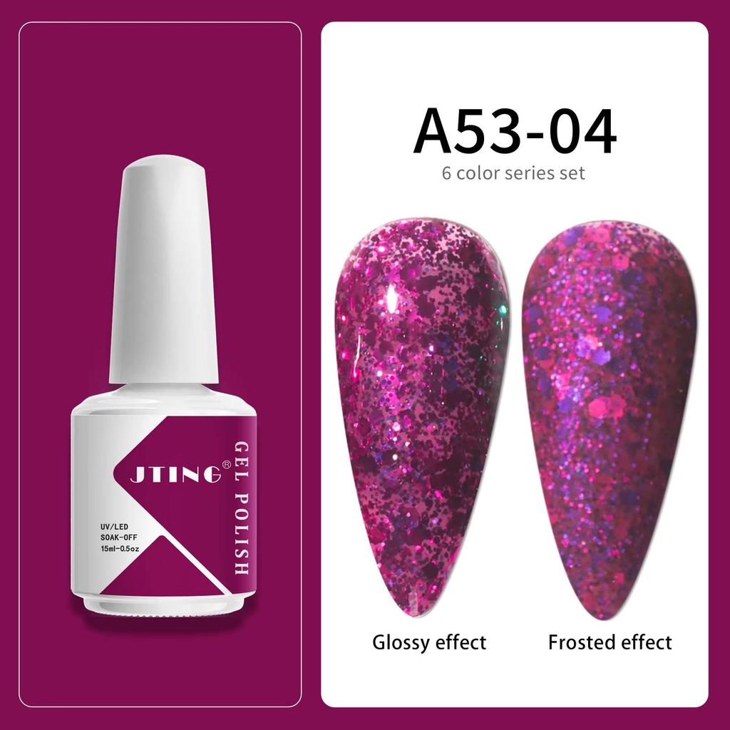 JTING Фабричный поставщик материалов для ногтей Набор гель-лаков для ногтей 6 цветов OEM Частная марка 15 мл УФ-гель-лак Индивидуальный логотип бренда