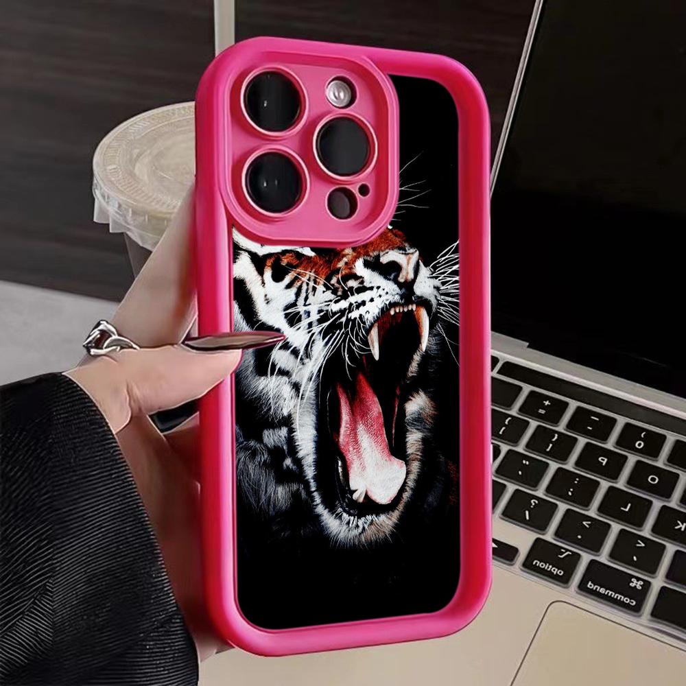 LZ30 Tiger Lion Cat Silicone Phone Case for iPhone 11 13 14 15 16 Pro Max 7 8 16 Plus 12 Mini XS Max XR Shockproof Back Cover