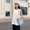 New Lee Fabric+Artificial Leather Tote Shoulder Bag, Crossbody Bag, Handbag Regular Women's Light Denim Blue LE240074M-521