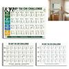 Mindful Body Awareness 28 Day Tai Chi Challenge Poster, Beginner Guide Chart, Physical Therapy Aid Standing Home Workout Routine, Gentle Exercises for