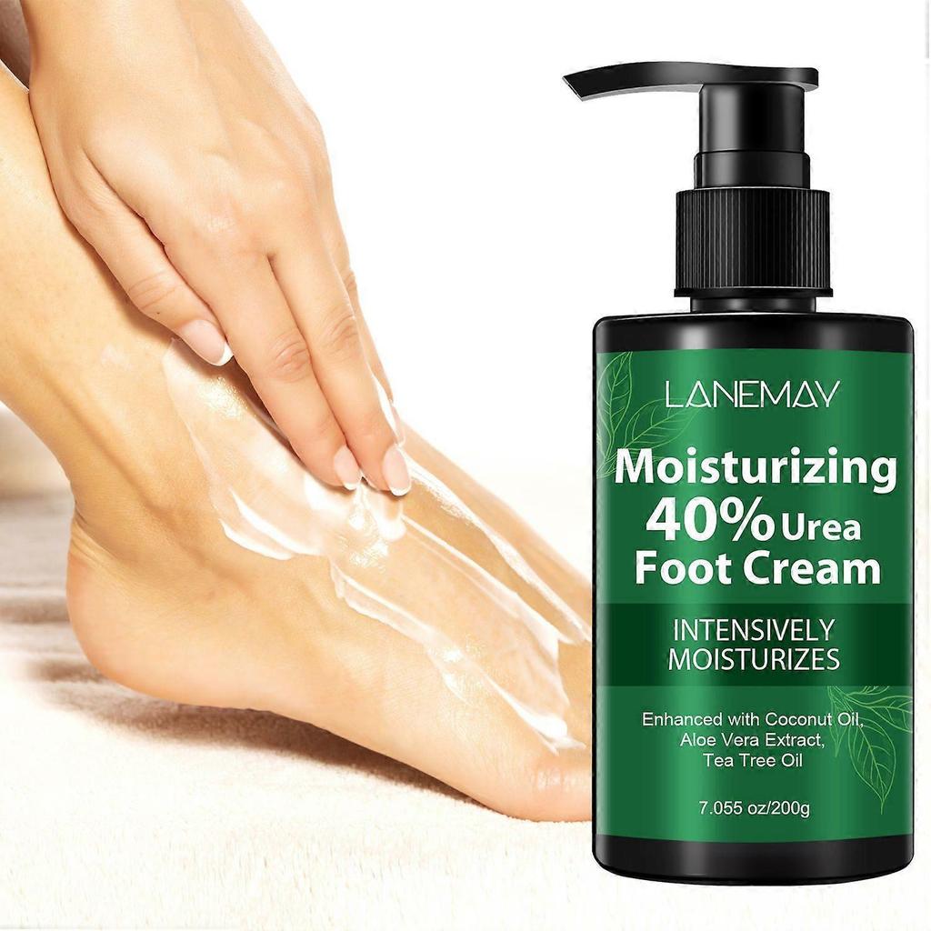 Tea Tree Oil Foot Cream for Dry Cracked Feet, Athletes Foot, Nail Fungus, Jock Itch, Ringworm, Cracked Heels and Itchy Skin - Foot Cream 200g less
