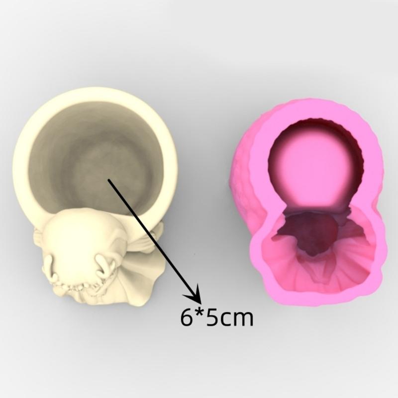 Flower  Silicone Mold 3D Girl Concrete Candlestick Resin Mould  Succulent Planter Molds Craft Art Decoration