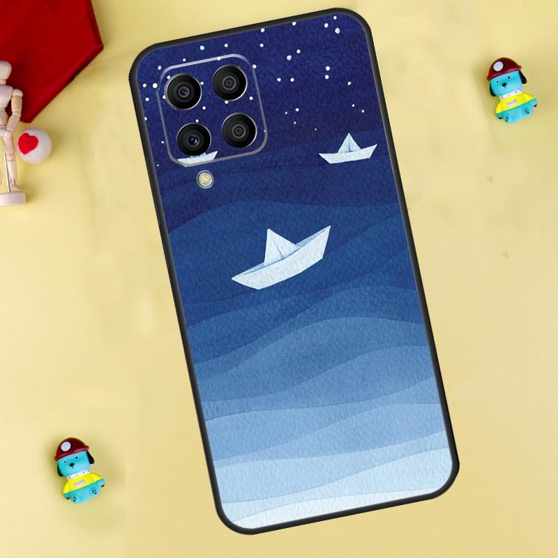 ocean waves sailboat Case For Samsung Galaxy M35 M55 M15 M11 M12 M13 M14 M06 M16 M36 M56 M31 M53 M32 M52 M34 M54