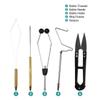 6pcs Fly Tying Tools Combo Kit Fly Tying Vise Bobbin Holder Threader Needle Whip Finisher Scissors