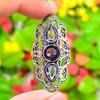 Amethyst Handmade 925 Sterling Silver Jewelry Ring Size 10.5 g0D02