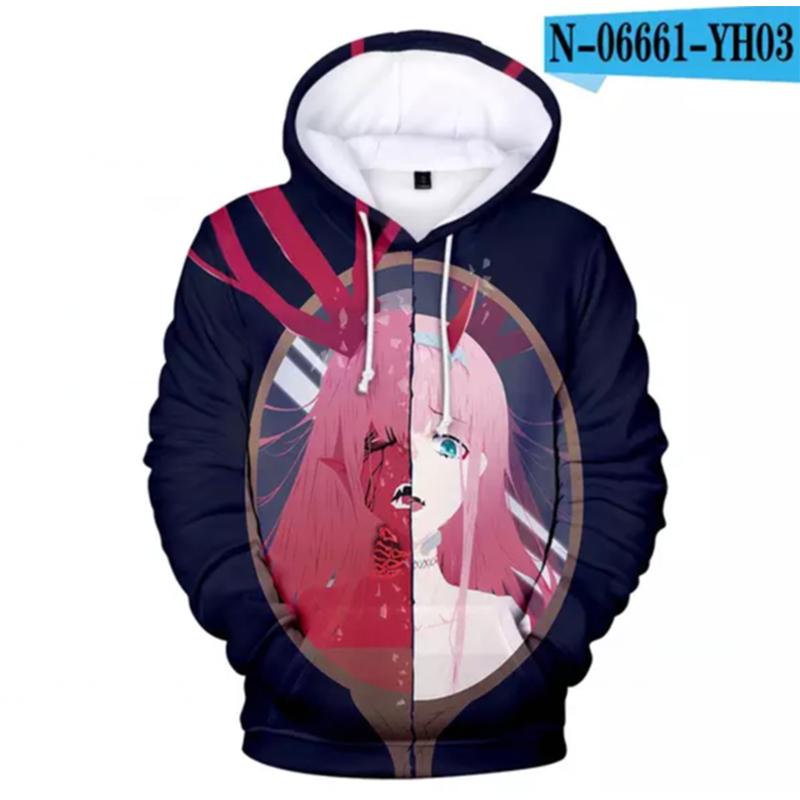 Осенние толстовки унисекс с 3D кофтами «Дорогая в FranXX», толстовка с капюшоном в стиле аниме для мужчин и женщин, повседневная одежда, модные толстовки с длинными рукавами