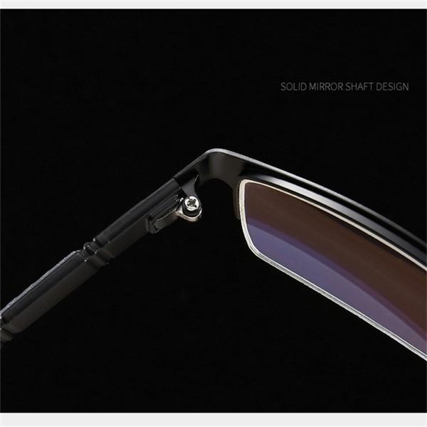 Очки для чтения с защитой от синего света, мужские ретро-металлические оправы, квадратные очки для студентов, очки для близорукости, мужская дальнозоркость 0 ~ + 4,0 / миопия -1,0 ~ -6,0