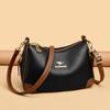Single-shoulder Crossbody Bag Soft Leather Multi-compartment Mom Bag Simple and Large-capacity Bag