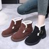 GKTINOO Snow Boots Women Cow Suede Furry Soft Sole Non-slip 2024 Winter Warm Ladies Shoes Handmade Retro Short Boots