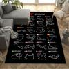 Formula Calendar Area Rug Suitable for Entryway Balcony Dormitory Kitchen Antislip Carpet Decorate Offices