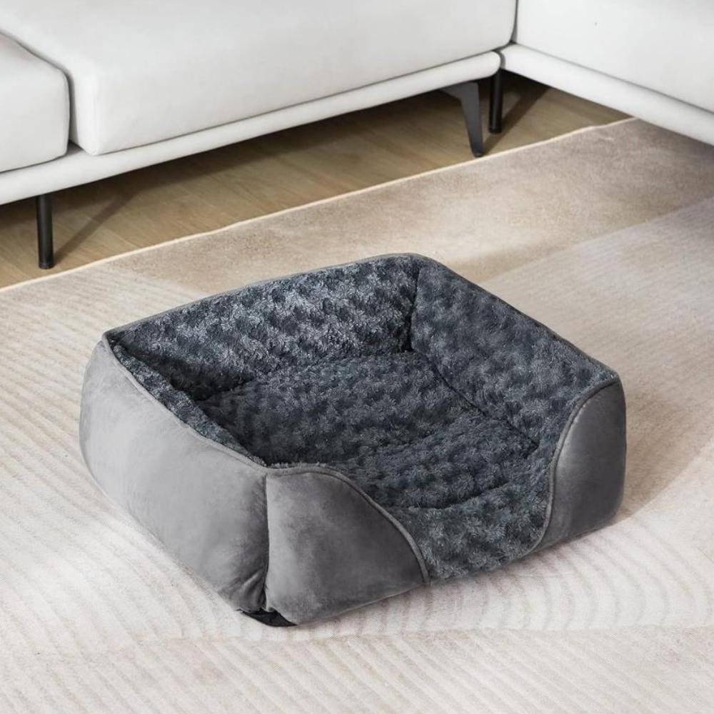 Плюшевая лежанка для собаки, теплая прямоугольная будка для питомца, подушка для собак, кошек, успокаивающий диван-кровать, товары для питомцев, аксессуары