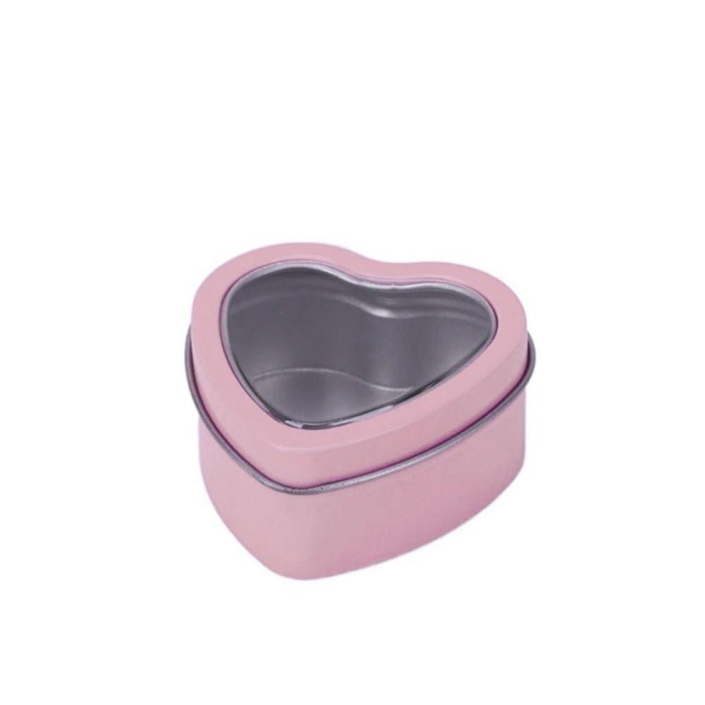 Серебряные/красные/розовые банки в форме сердца Жестяные контейнеры в форме сердца Креативные банки для изготовления свечей своими руками
