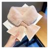 Korean Style Thicken Neck Scarf Long Faux Rabbit Fur Muffler Luxury Knitting Cross Scarf  Female