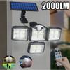 198LED солнечные фонари уличный датчик движения индукционная регулируемая головка IP65 водонепроницаемый настенный светильник на солнечной энергии