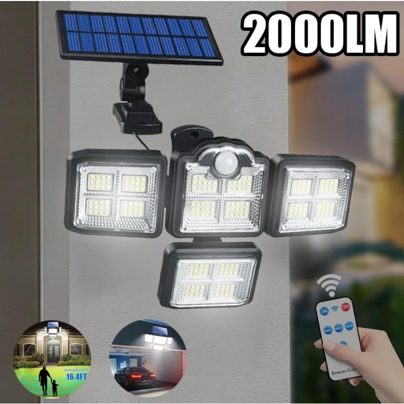 198LED солнечные фонари уличный датчик движения индукционная регулируемая головка IP65 водонепроницаемый настенный светильник на солнечной энергии
