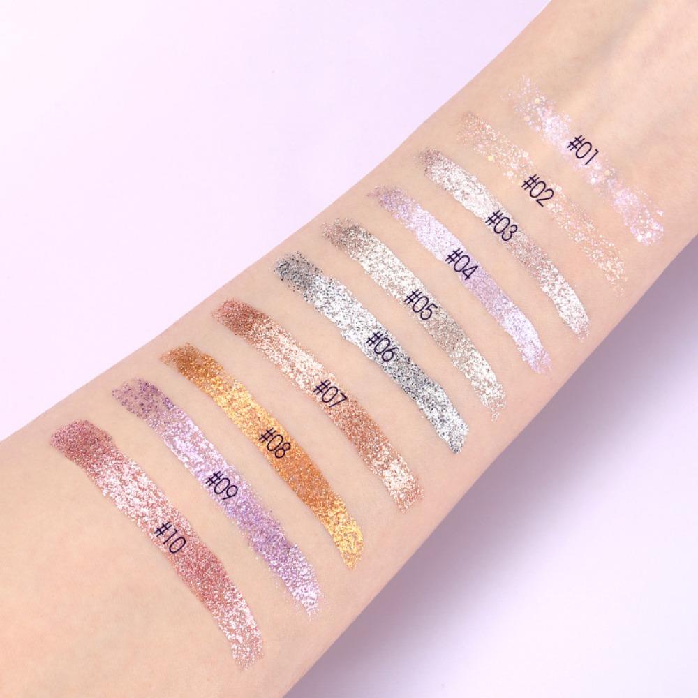 10-цветный хайлайтер, жидкая подводка для глаз, цветная блестящая сухая жидкая водоотталкивающая подводка для глаз, подарочный набор